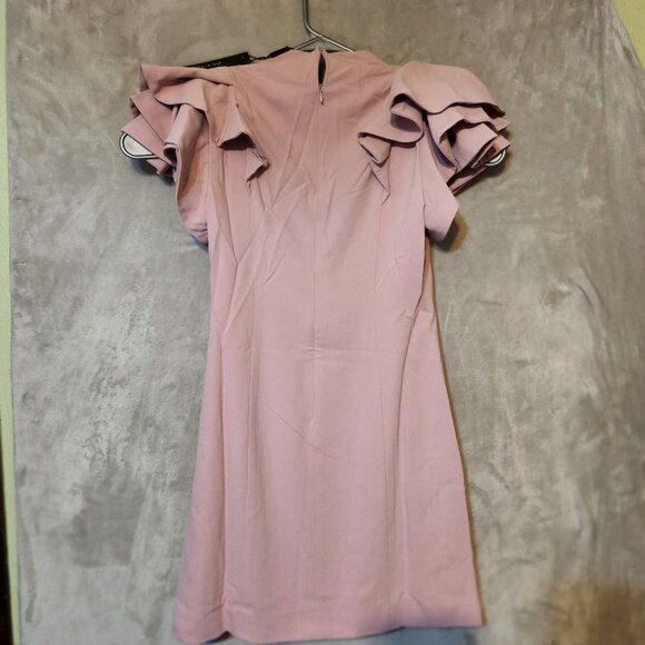 Elliatt Nordstrom Rare Chic‎ Elegant Tanner Blush Pink Ruffle Sleeve Mini Dress - Picture 6 of 8